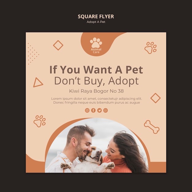 Free PSD adopt pet flyer template theme