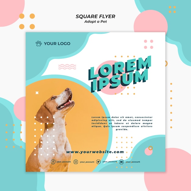 Adopt pet flyer template