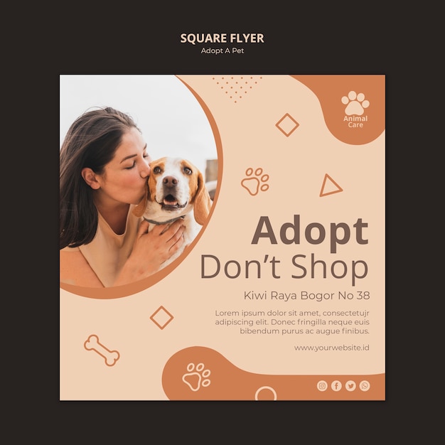 Free PSD adopt pet flyer template