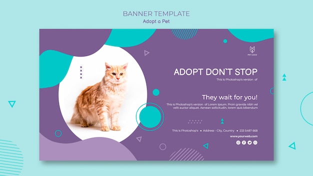 Free PSD adopt a pet horizontal banner