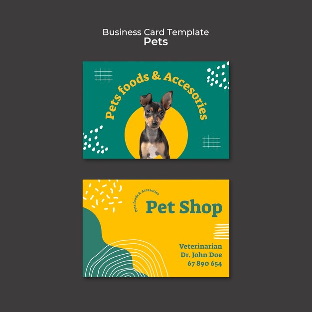 Adopt a pet horizontal business card template