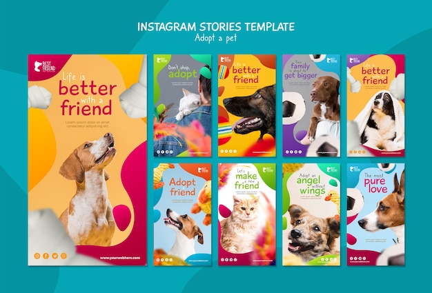 Adopt a pet instagram stories template