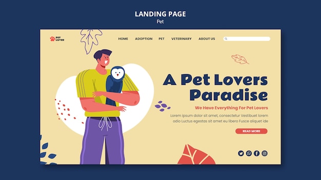 Free PSD adopt a pet landing page