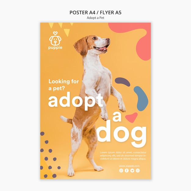 Free PSD adopt a pet poster design