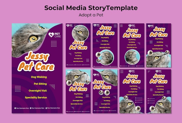 Adopt a pet social media story template