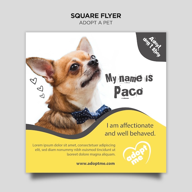 Adopt a pet square flyer