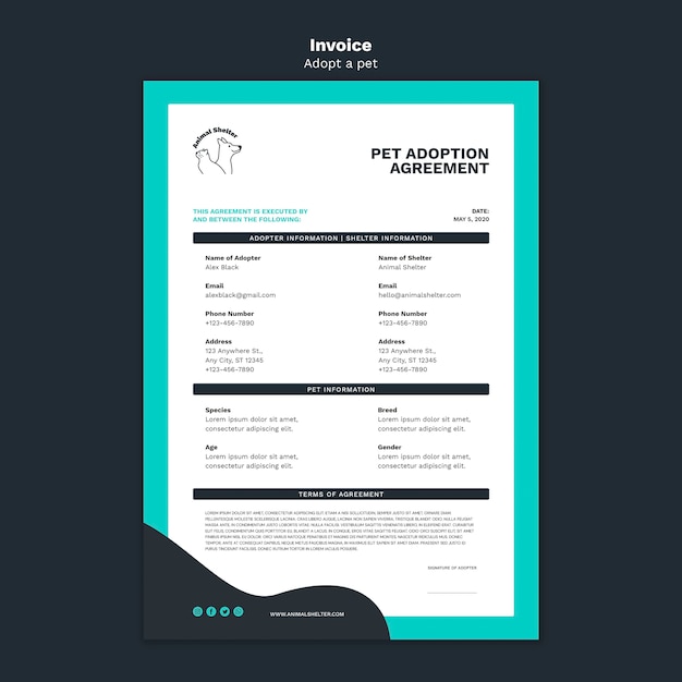 Free PSD adoption agreement design template