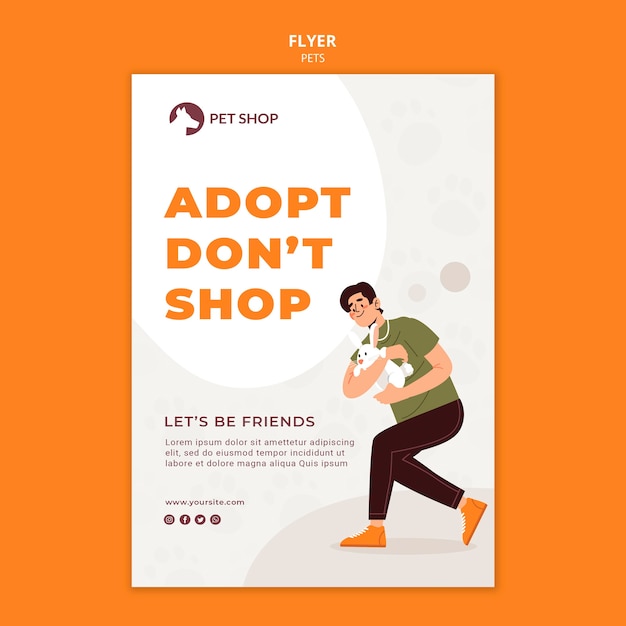 Adoption concept flyer template