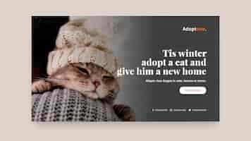 Free PSD adoption horizontal banner template