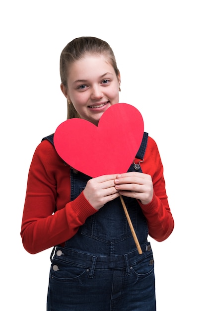 PSD gratuito adorabile ragazza con il segno del cuore