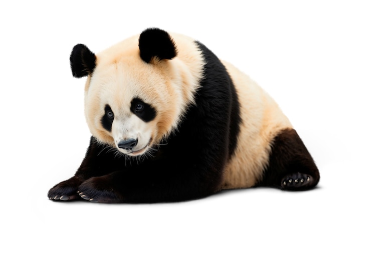 Free PSD adorable panda bear isolated