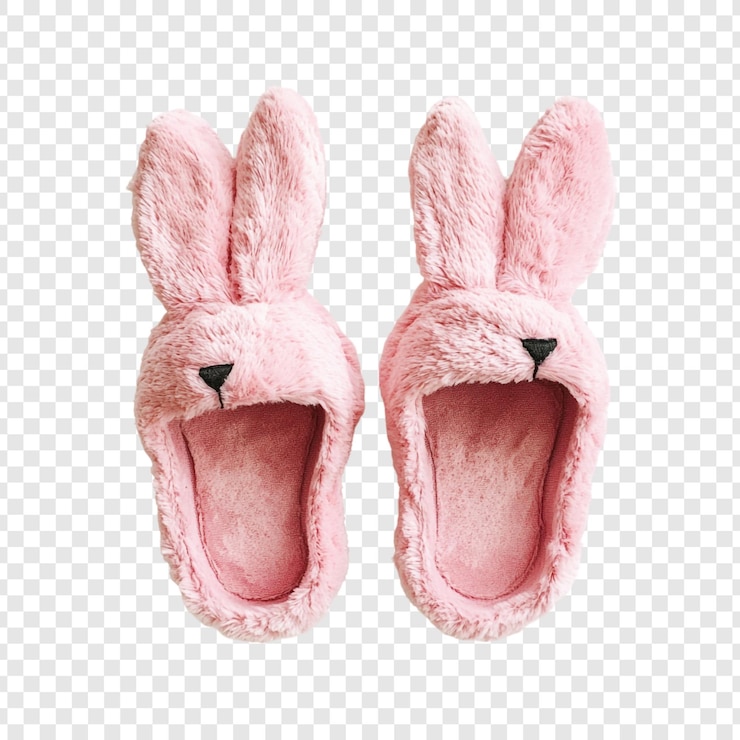 무료 PSD 사랑스러운 분홍색 토끼 신발 편안한 편안함과 귀여운 디자인