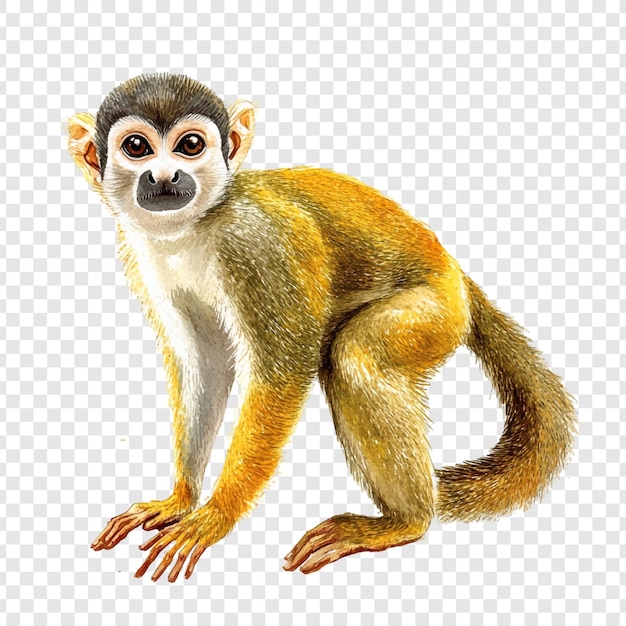 adorable squirrel monkey illustration