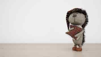 Free PSD adorable stuffed hedgehog with pajamas