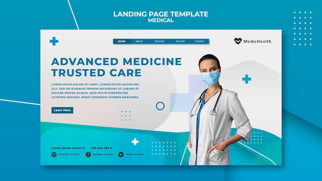 Advanced medicine landing page template