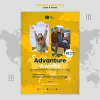 Free PSD adventure awaits poster template