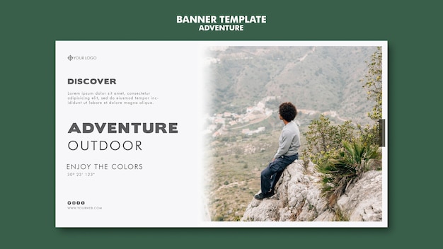 Free PSD adventure banner template design