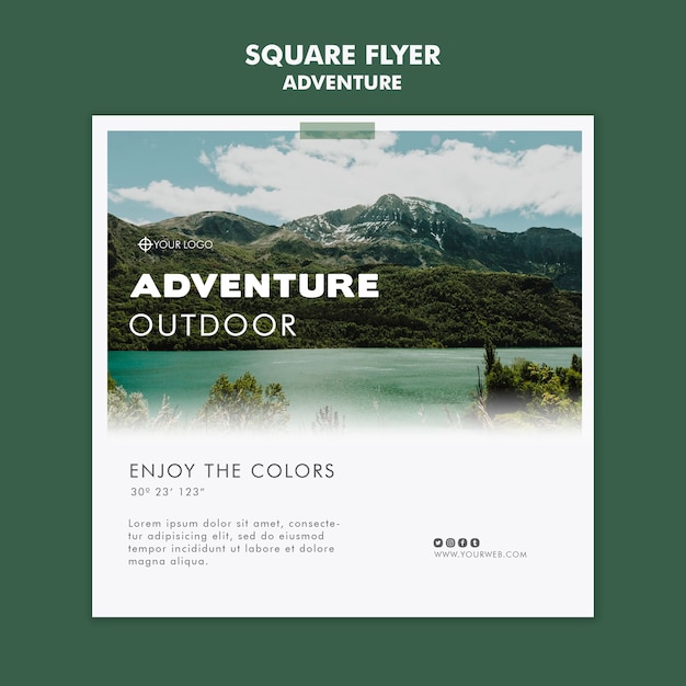 Adventure flyer template design