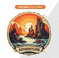 Free PSD adventure logo isolated on background