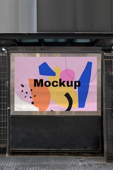 Mockup di display esterno pubblicitario