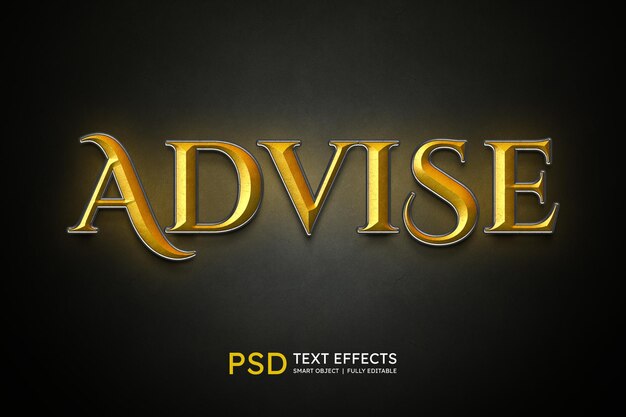advise text style effect
