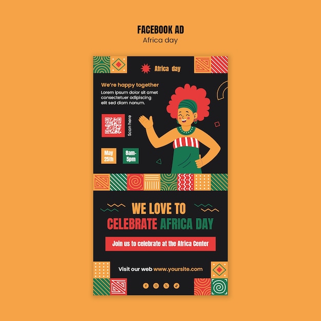 Free PSD africa day celebration facebook template