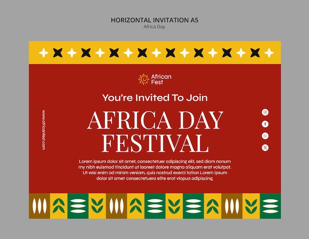 PSD gratuito modello di invito per la celebrazione della giornata dell'africa