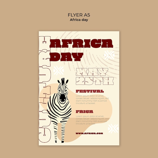 Free PSD africa day celebration  poster template