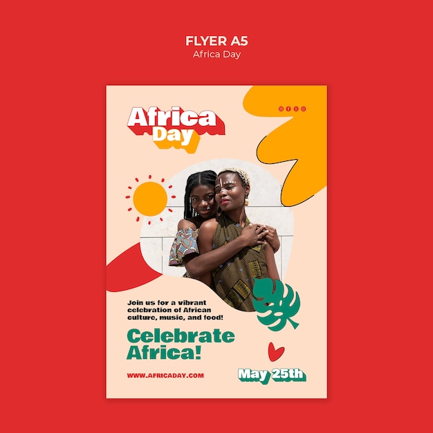 Free PSD africa day celebration  poster template