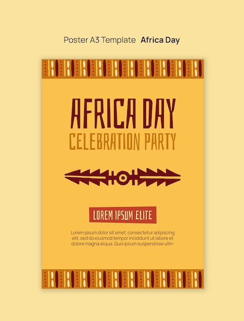 Free PSD africa day celebration  poster template