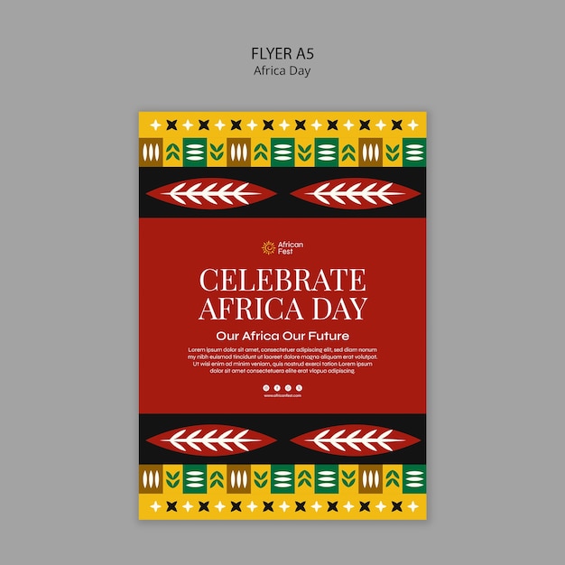 Modello di poster per la celebrazione della giornata dell'africa