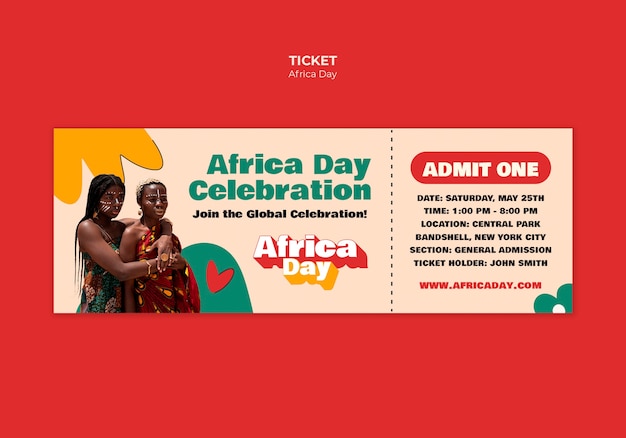 Africa day celebration ticket template