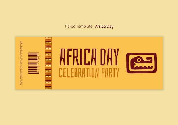 Шаблон билета на празднование Дня Африки