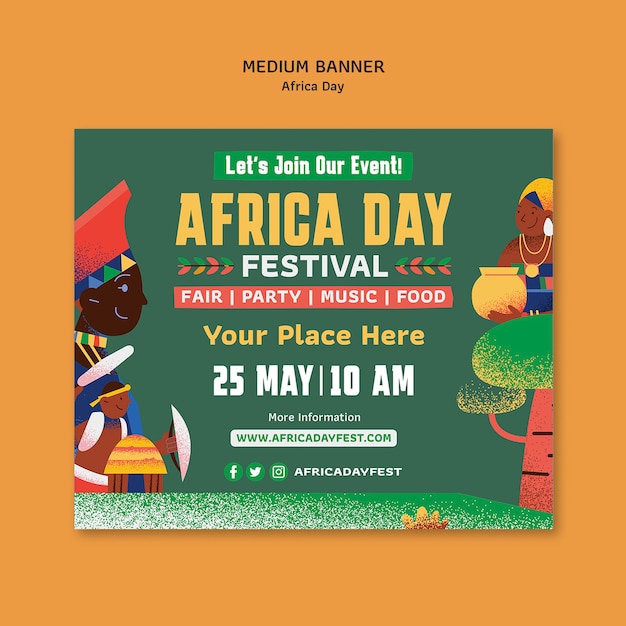 Free PSD africa day template design