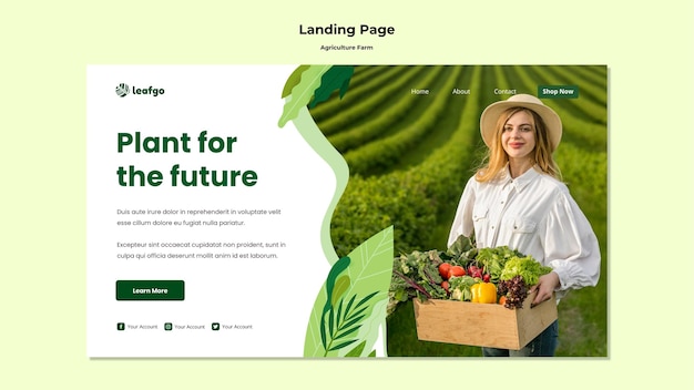 Agriculture Farm Concept Landing Page Template – Free PSD Download