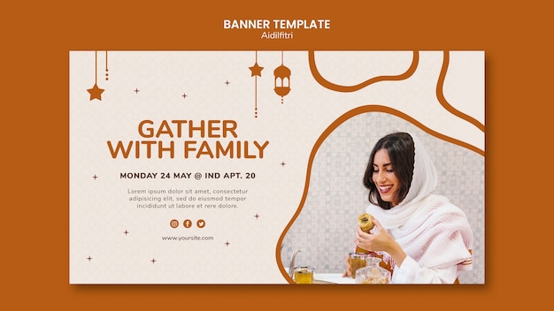 PSD gratuito aidilfitri banner design template