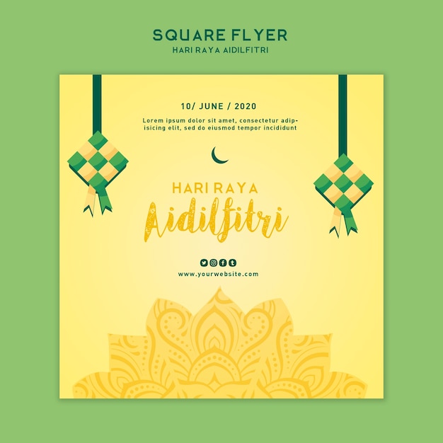 Free PSD aidilfitri flyer template