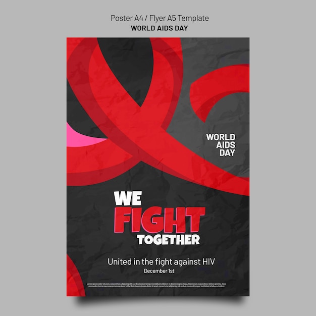 Free PSD aids day awareness print template