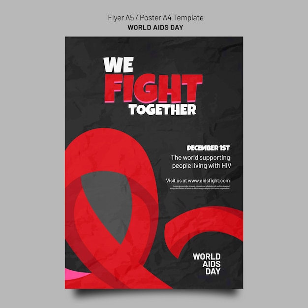 Aids day awareness print template