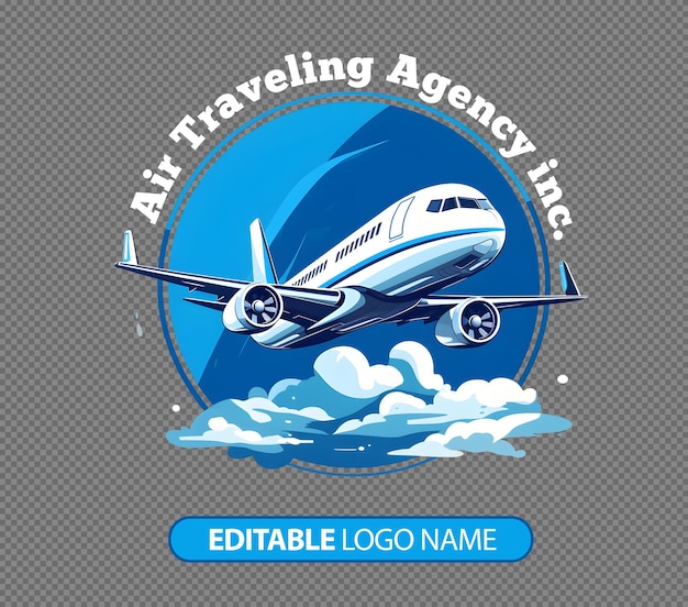 PSD gratuito logo dell'agenzia di viaggi aerei