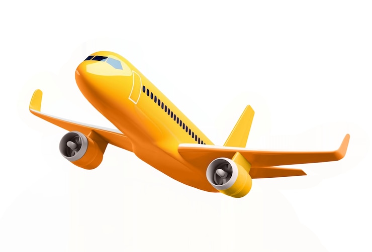 Free PSD airplane flying isolated