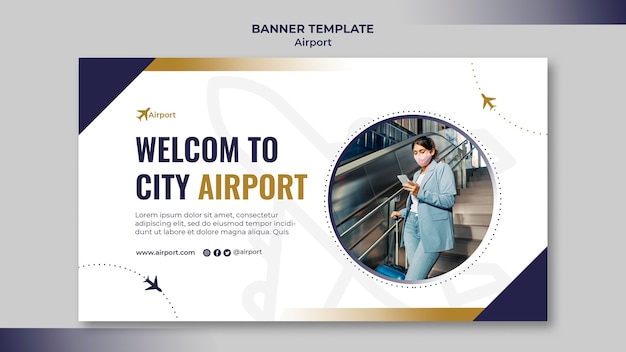 Airport banner design template