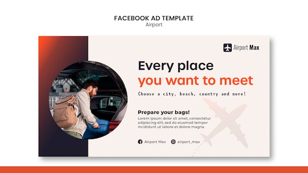 Free PSD airport business facebook template