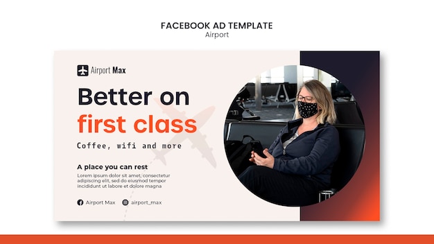 Free PSD airport business facebook template