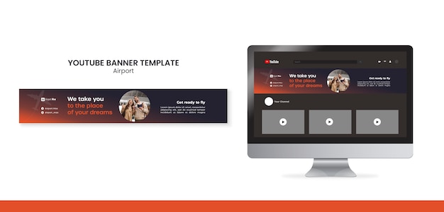 無料PSD 空港事業youtubeバナー