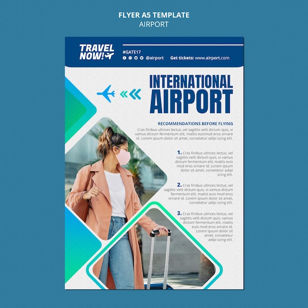 Free PSD airport flyer design template