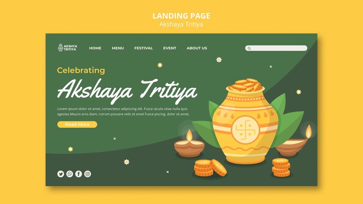 मुफ़्त PSD akshaya tritiya landing page template