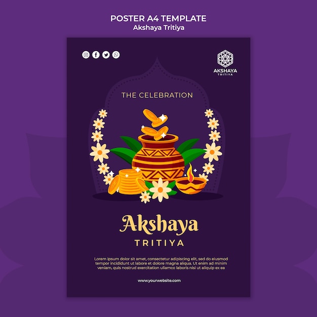 Modello di poster di Akshaya tritiya