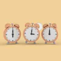 Free PSD alarm clock icon isolated 3d render illustration