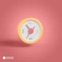 Free PSD alarm clock icon isolated 3d render illustration